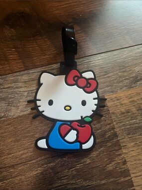 Hello Kitty Silicone Bag Tag - White, Red & Blue